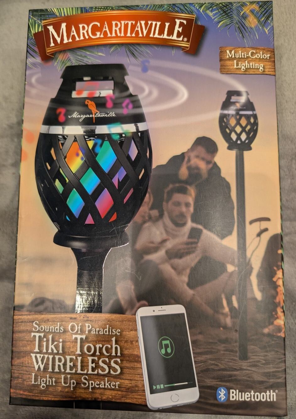Margaritaville Tiki Torch Bluetooth Speaker w/ LED Lights Portable & Waterproof